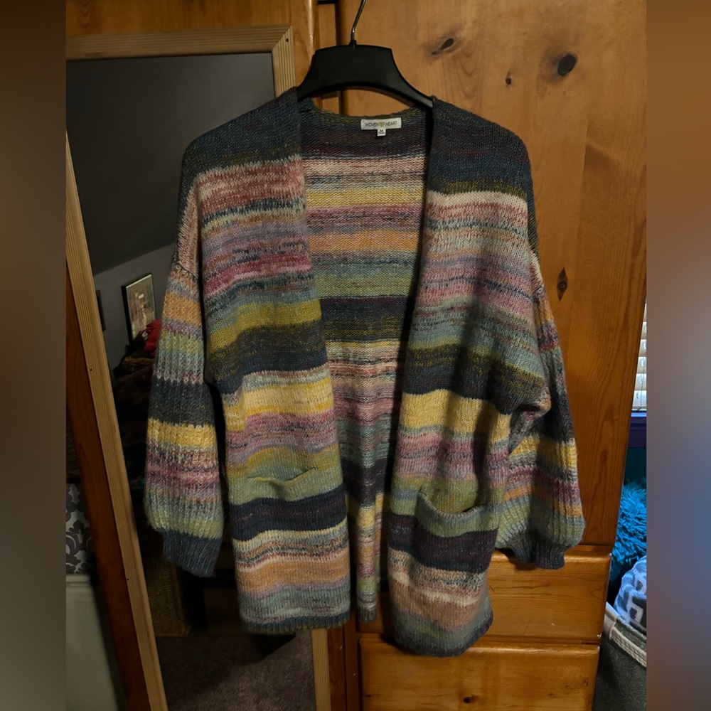 Color cardigan sweater